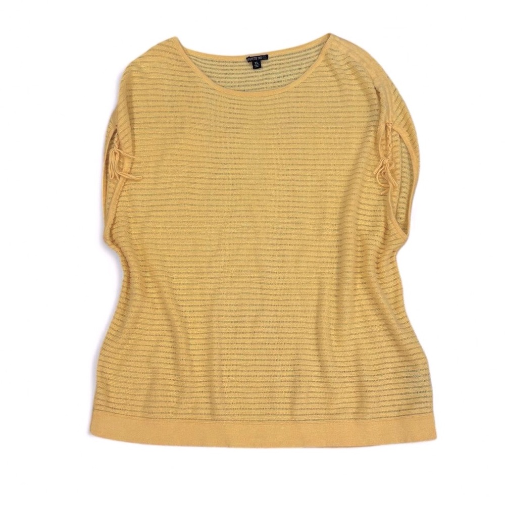 Lafayette 148 New York Butter Yellow Linen Sleeveless Sweater